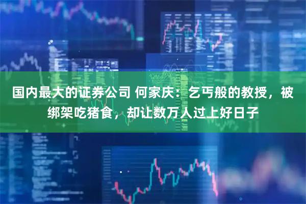 国内最大的证券公司 何家庆：乞丐般的教授，被绑架吃猪食，却让数万人过上好日子